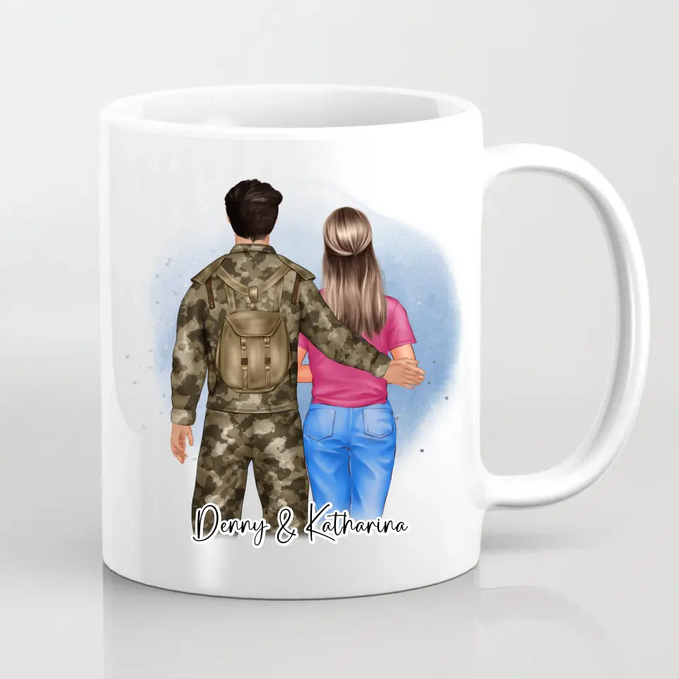 Soldat/in & Frau + 1-2 Kinder Tasse / Thermobecher