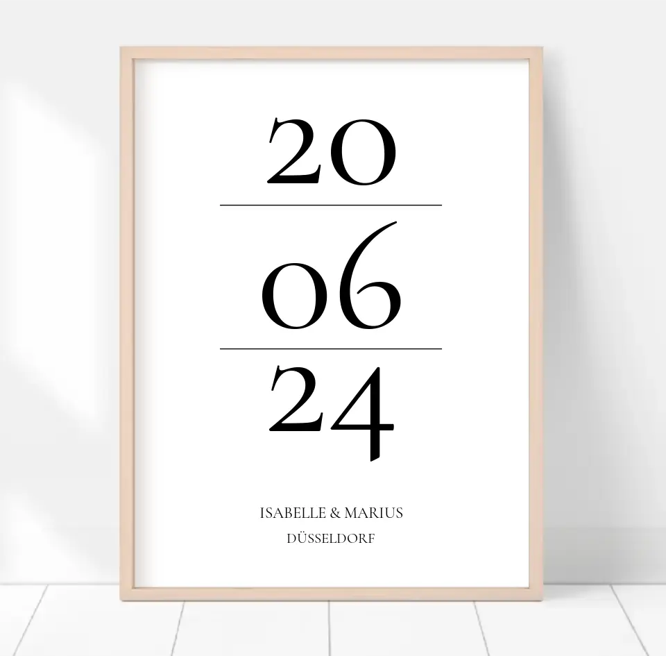 Datum, Hochzeitsgeschenk - Poster