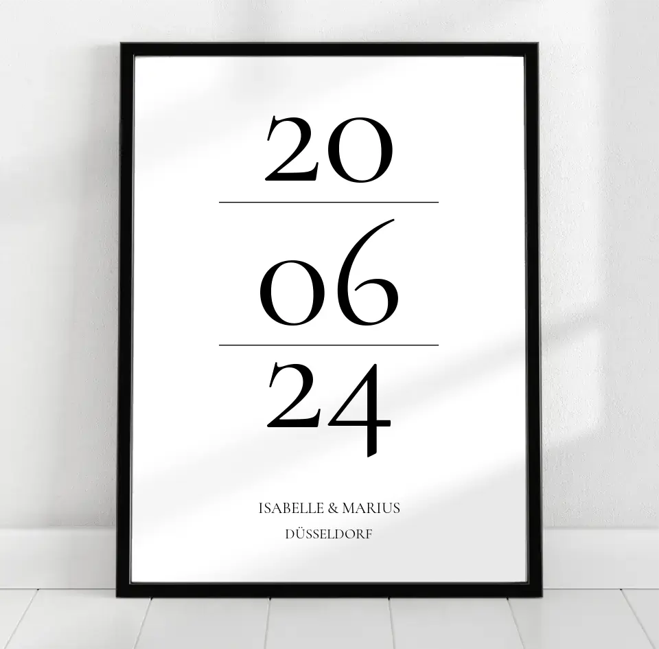 Datum, Hochzeitsgeschenk - Poster