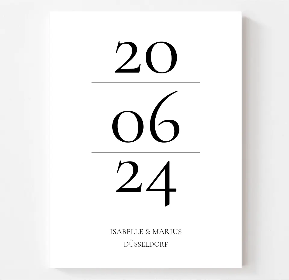 Datum, Hochzeitsgeschenk - Poster