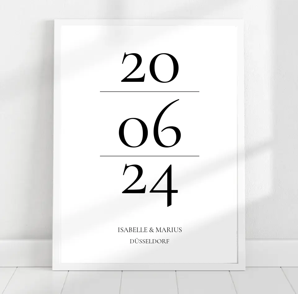 Datum, Hochzeitsgeschenk - Poster