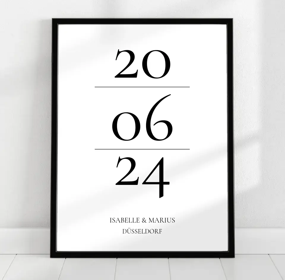 Datum, Hochzeitsgeschenk - Poster