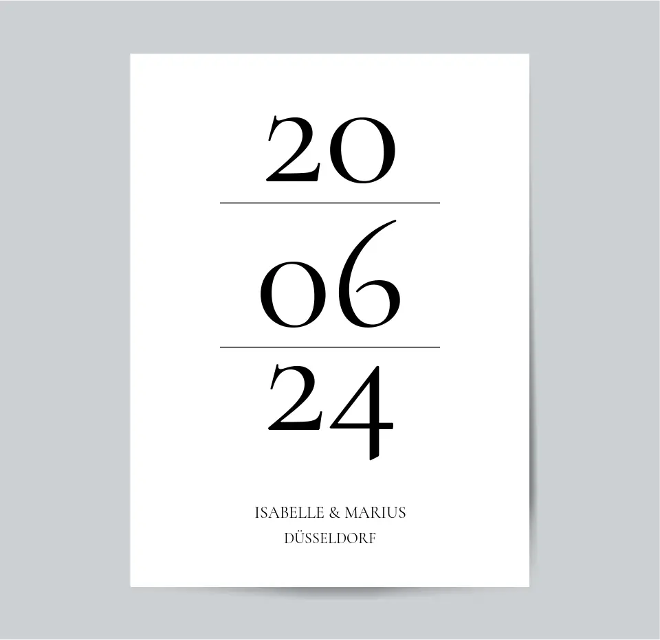 Datum, Hochzeitsgeschenk - Poster
