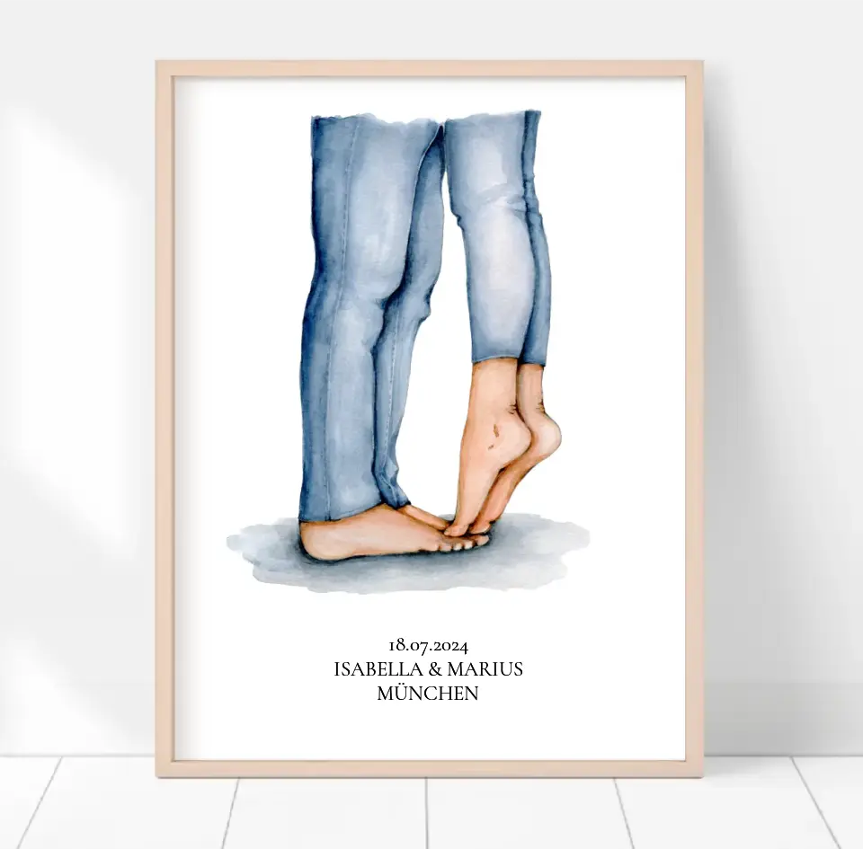 Personalisiertes Paar Poster mit Namen, Ort & Datum