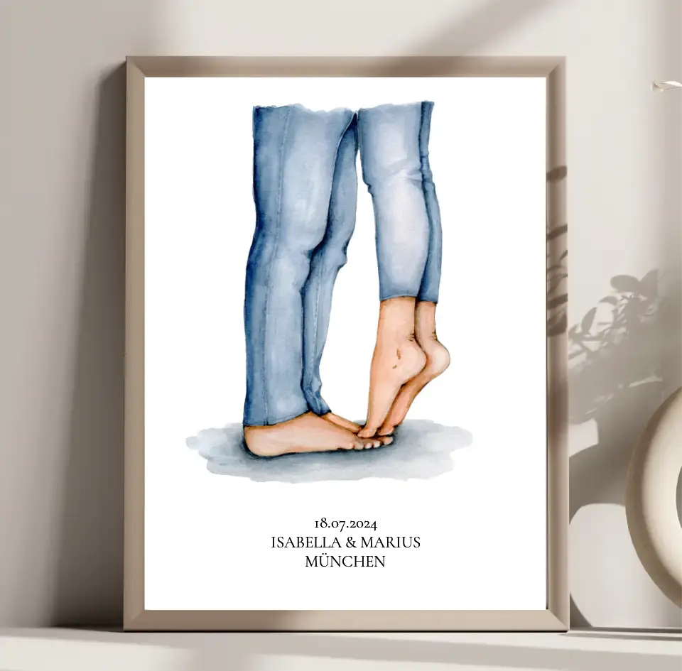 Personalisiertes Paar Poster mit Namen, Ort & Datum