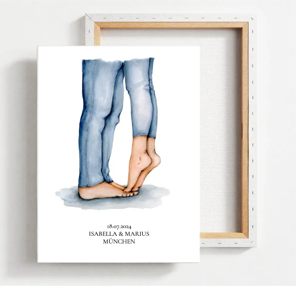 Personalisiertes Paar Poster mit Namen, Ort & Datum