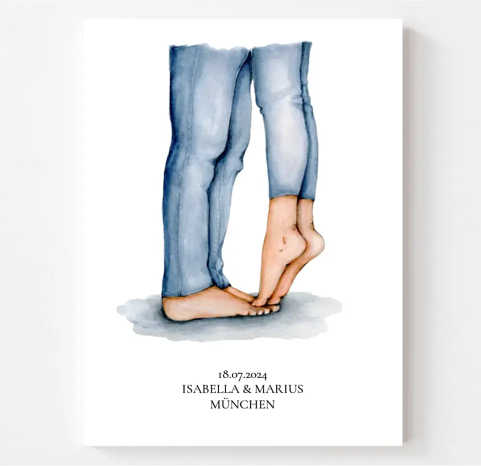 Personalisiertes Paar Poster mit Namen, Ort & Datum