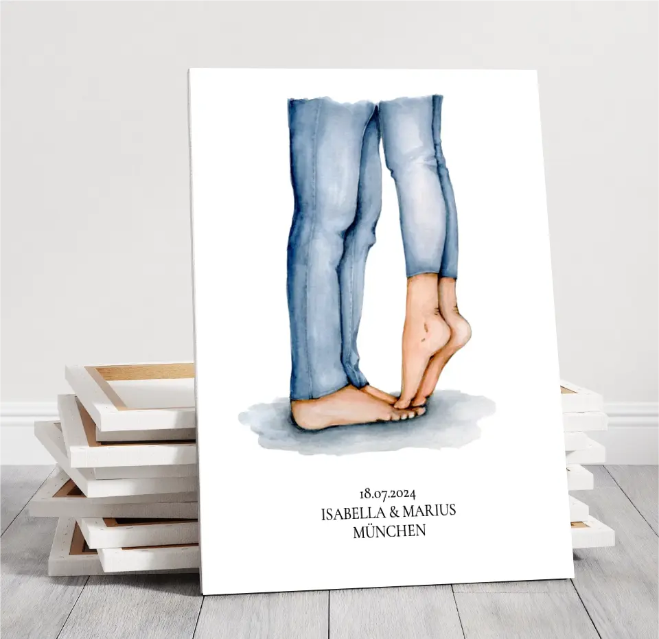 Personalisiertes Paar Poster mit Namen, Ort & Datum