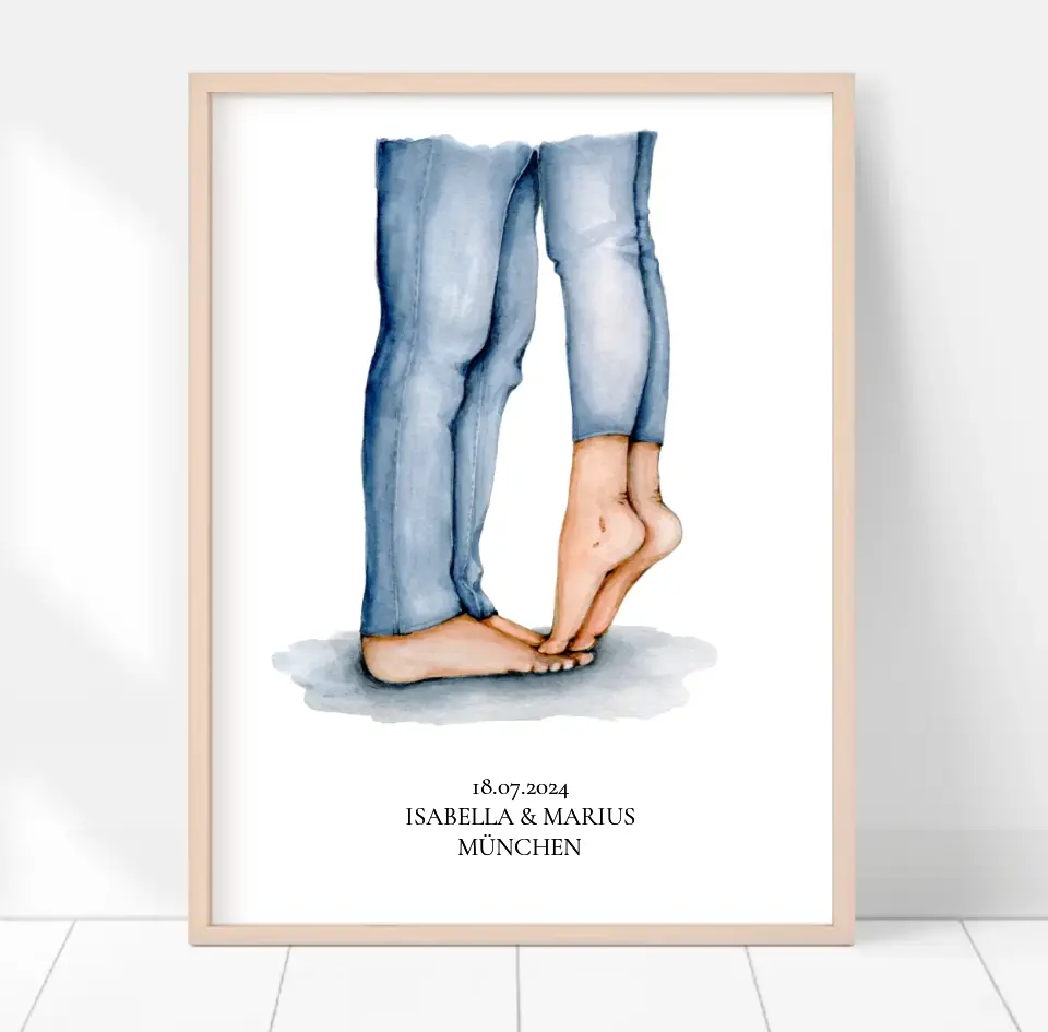 Personalisiertes Paar Poster mit Namen, Ort & Datum
