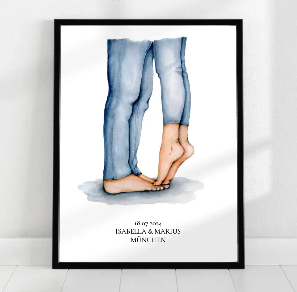 Personalisiertes Paar Poster mit Namen, Ort & Datum
