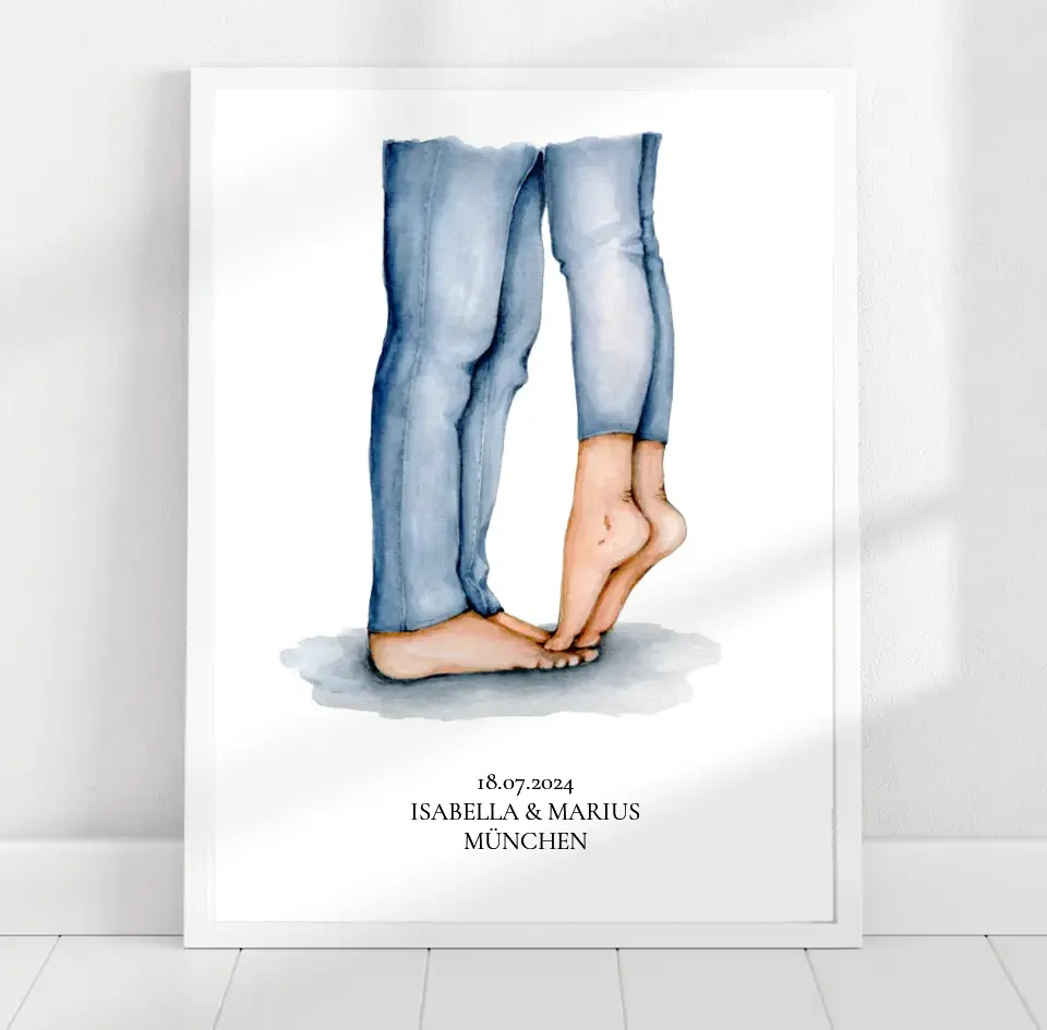 Personalisiertes Paar Poster mit Namen, Ort & Datum