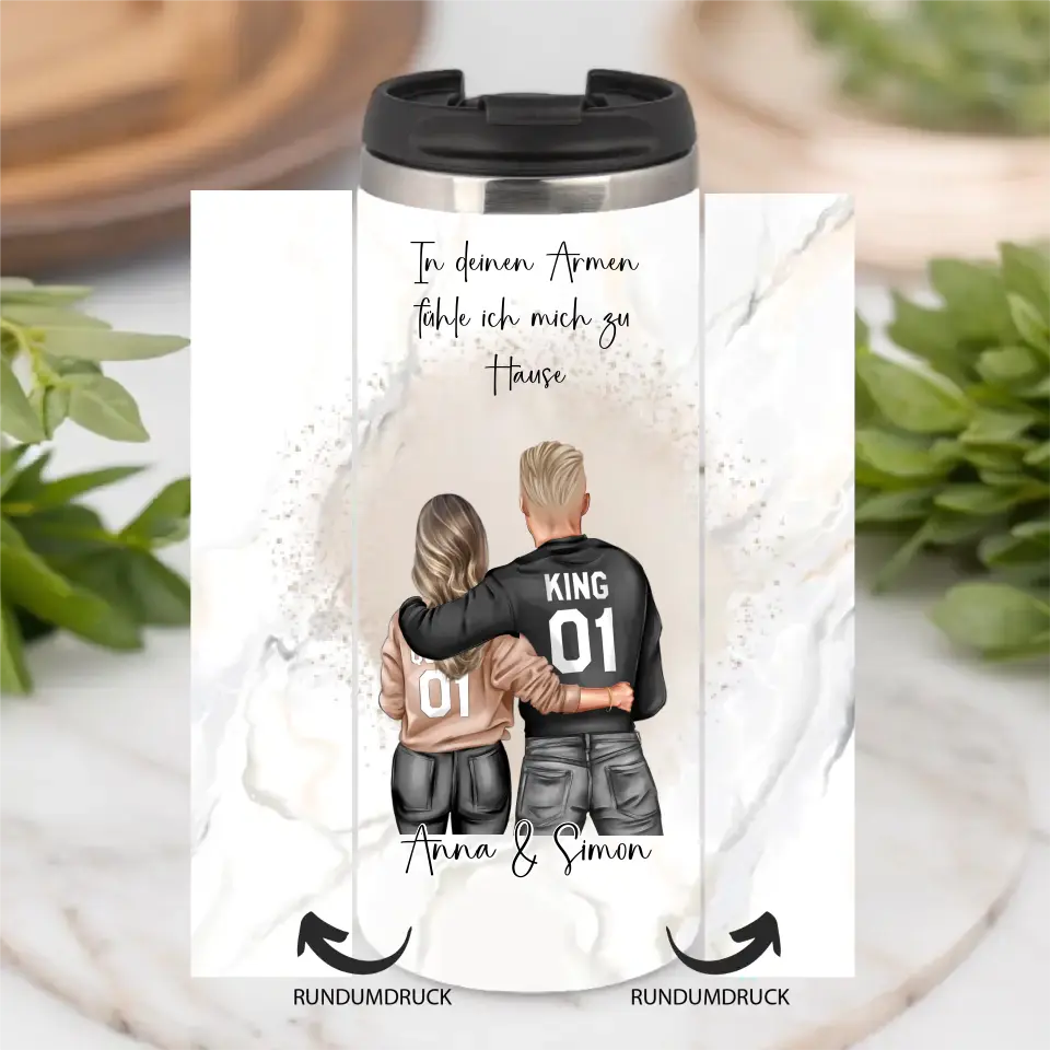 Paar Tasse / Thermobecher, Geschenk Paar, Geschenk Freund, Geschenk Freundin
