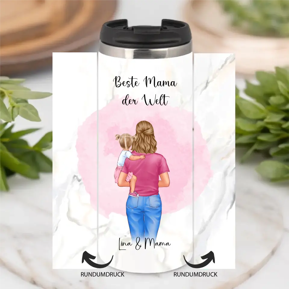Mama mit 1 oder 2 Babys Tasse / Thermobecher