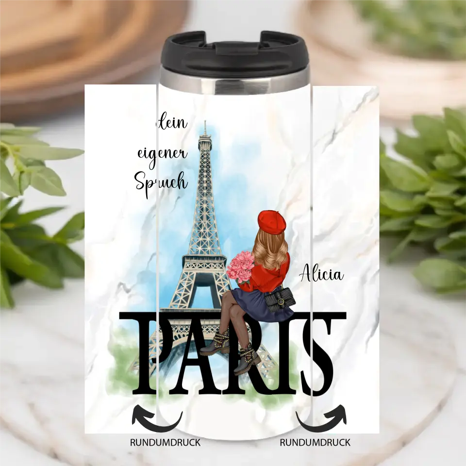 Stadt Liebe - Personalisierte Freundin Tasse / Thermobecher