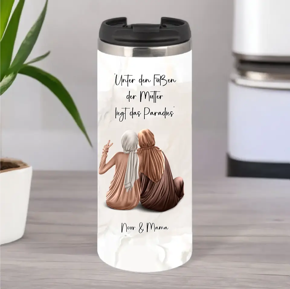 Muslim Mama & 1-3 Töchter Tasse / Thermobecher