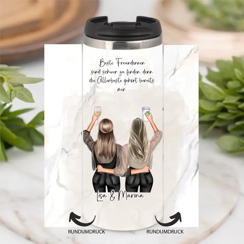 Personalisierte 2-3 Freundinnen Tasse / Thermobecher