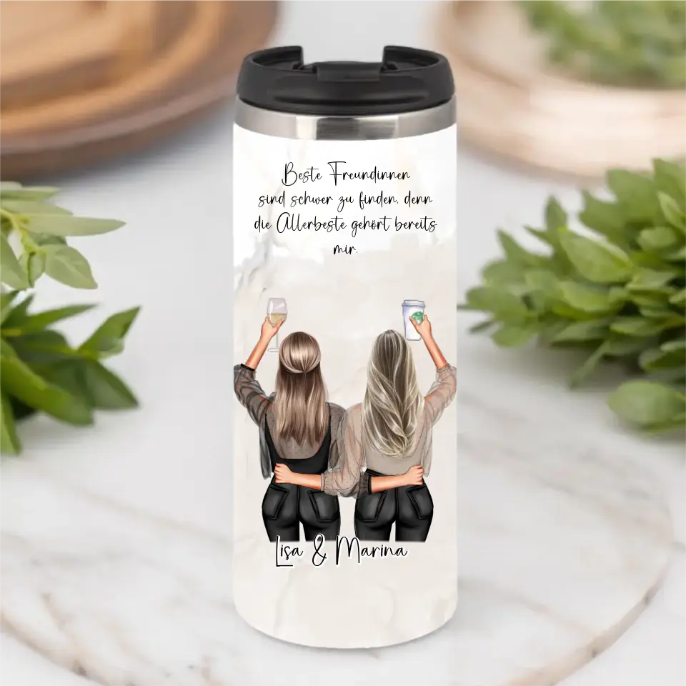 Personalisierte 2-3 Freundinnen Tasse / Thermobecher
