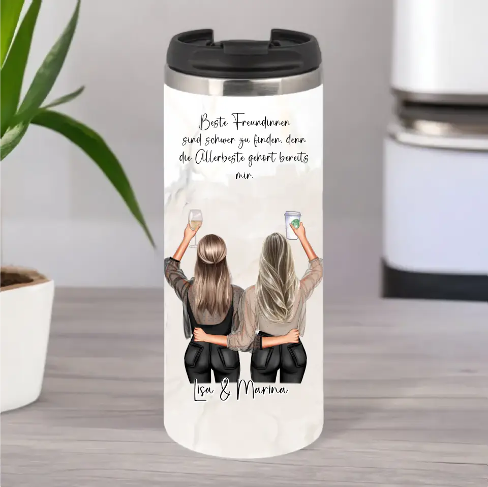 Personalisierte 2-3 Freundinnen Tasse / Thermobecher