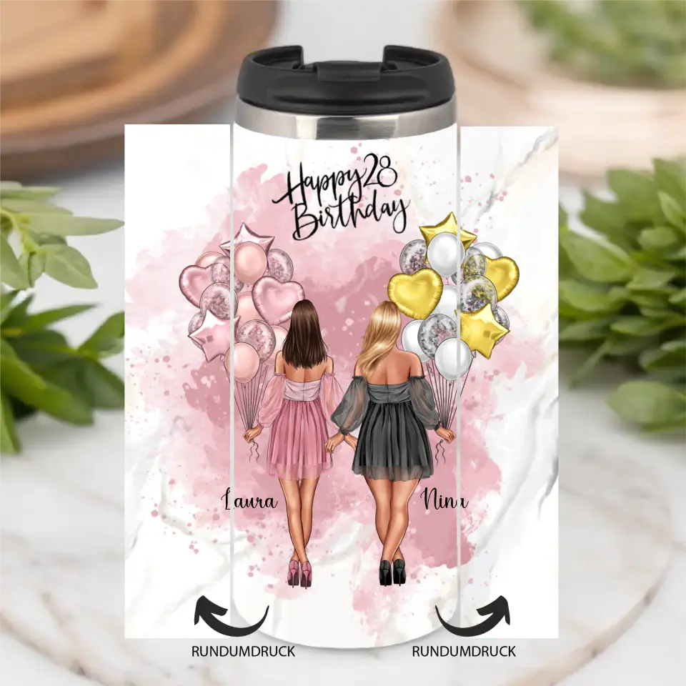 Birthday Freundinnen Personalisiert Tasse / Thermobecher