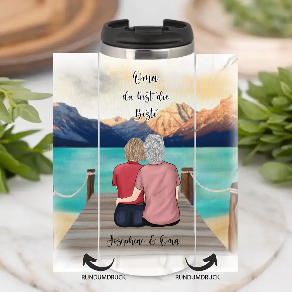 Oma & Enkelin Tasse / Thermobecher Personalisiert