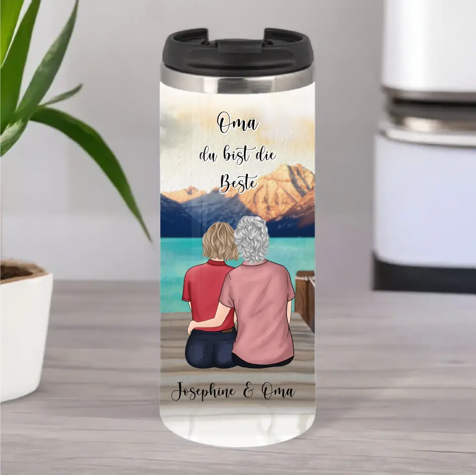 Oma & Enkelin Tasse / Thermobecher Personalisiert