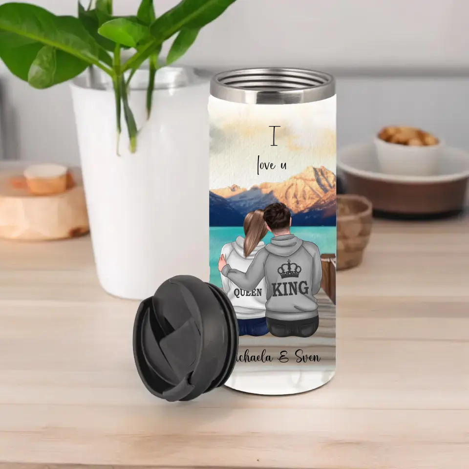 King & Queen Personalisierte Paar Tasse / Thermobecher