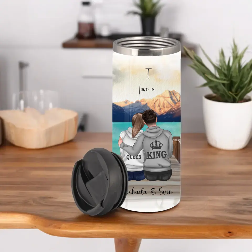 King & Queen Personalisierte Paar Tasse / Thermobecher