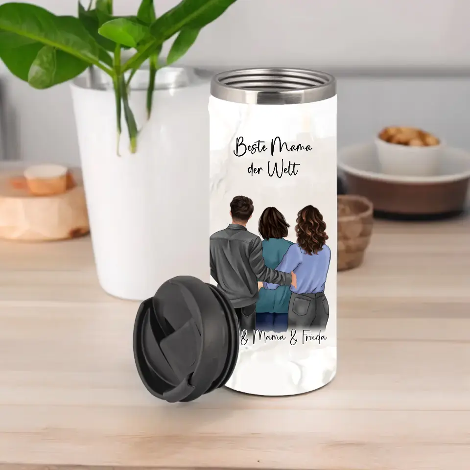 Mama mit Sohn & 1-2 Töchter Tasse / Thermobecher