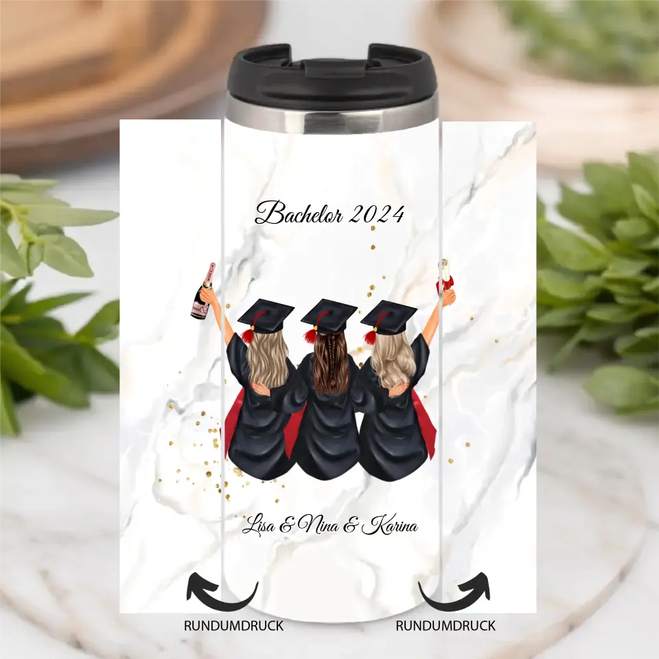 3 Freundinnen Abschluss Tasse / Thermobecher