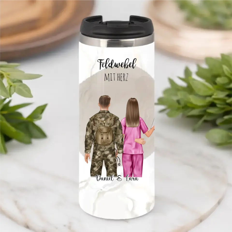 Soldat/in & Krankenschwester Tasse / Thermobecher