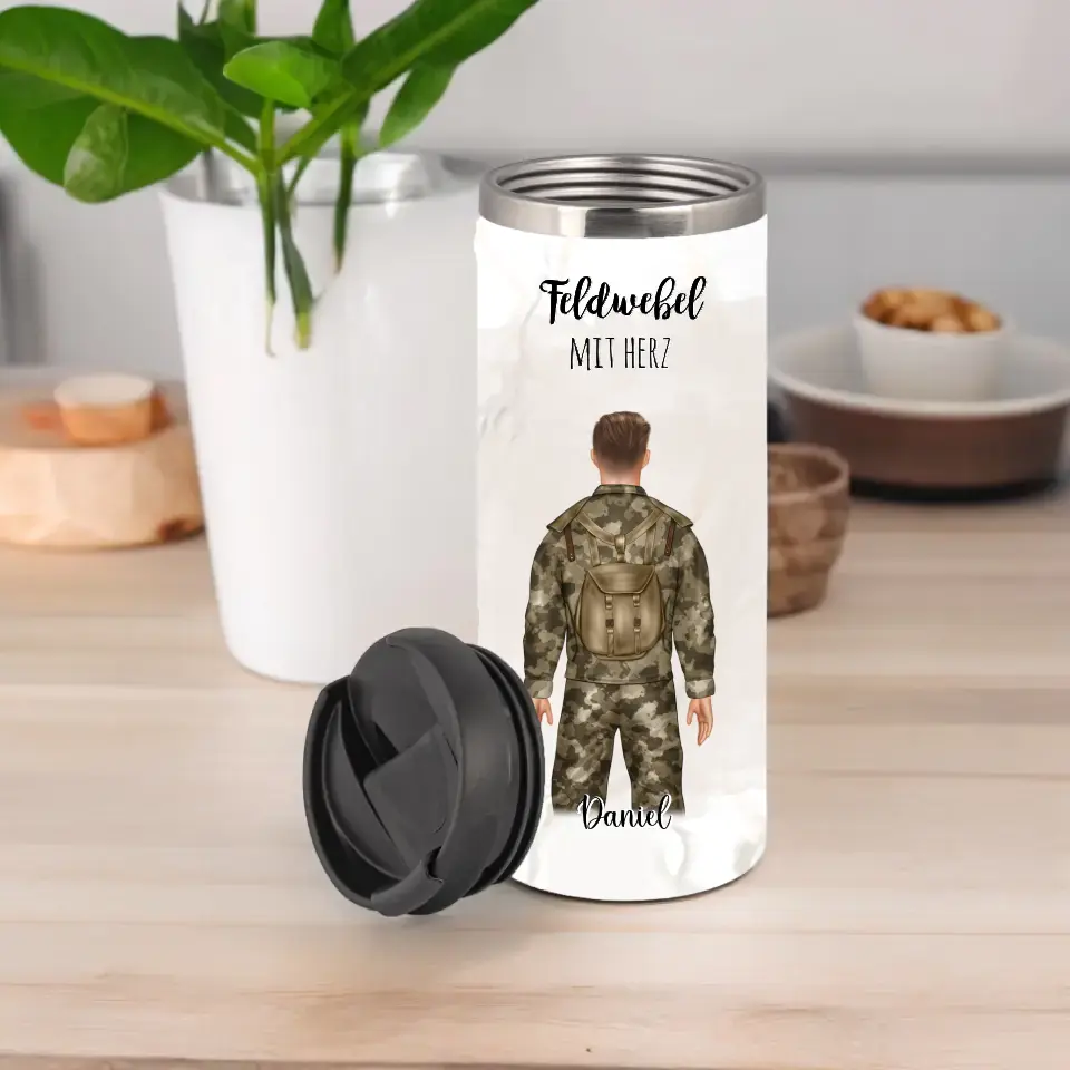 1-2 Personen Soldat, Bundeswehr Tasse / Thermobecher (Mann & Frau)