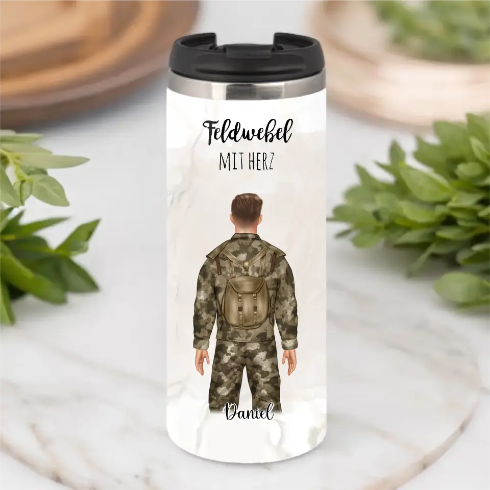 1-2 Personen Soldat, Bundeswehr Tasse / Thermobecher (Mann & Frau)