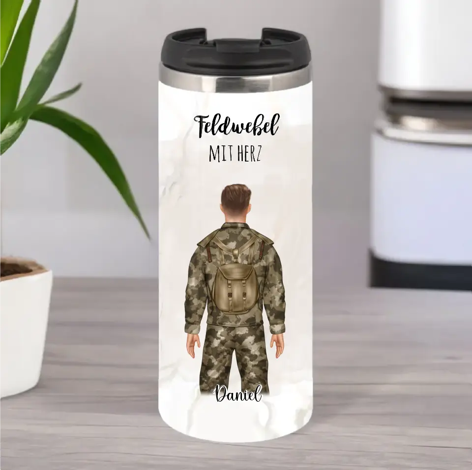 1-2 Personen Soldat, Bundeswehr Tasse / Thermobecher (Mann & Frau)