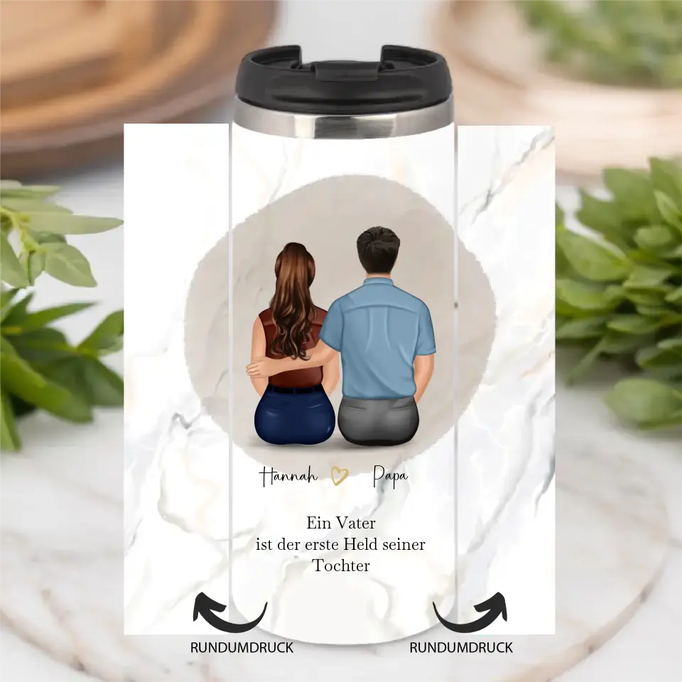 Vater & 1-2 Töchter Tasse / Thermobecher