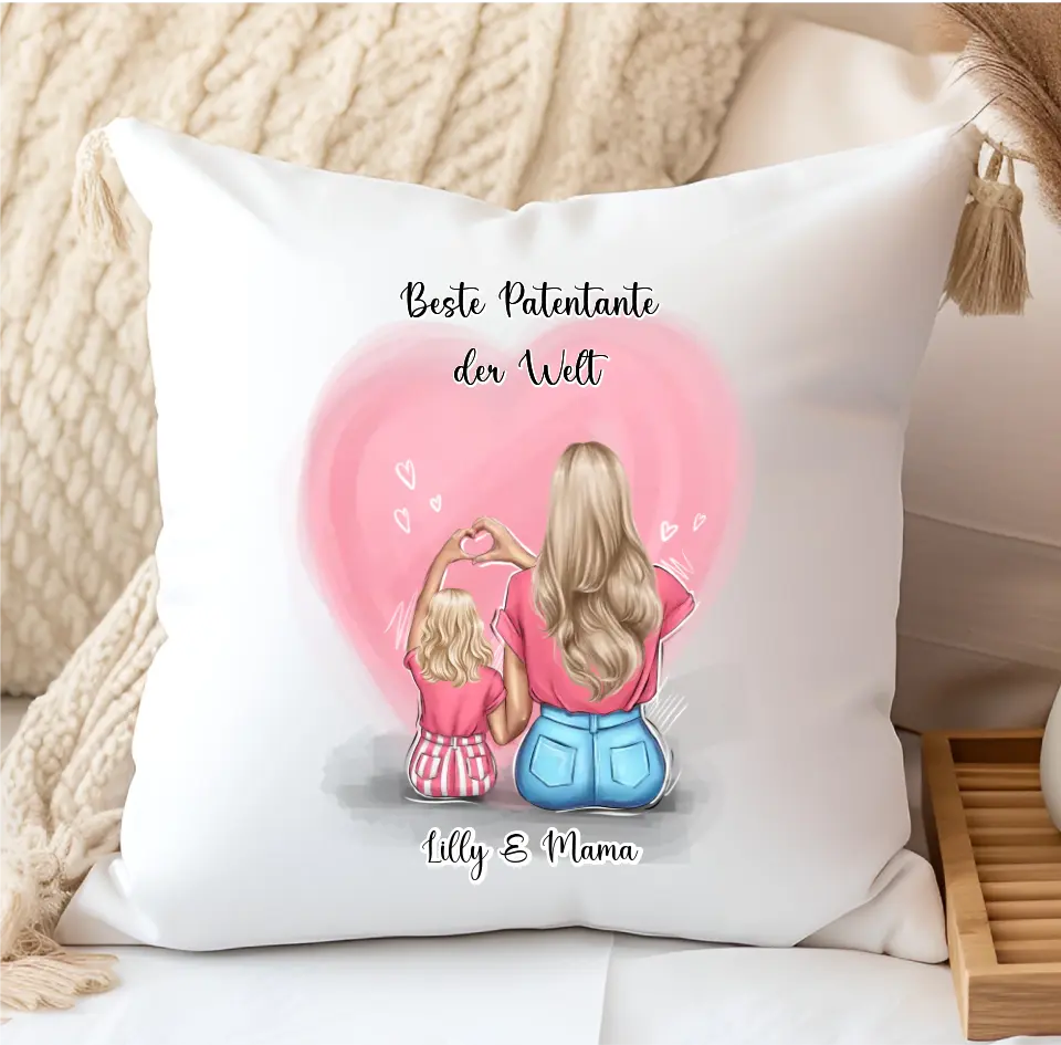 Patentante/Patenonkel Personalisierte Kissen Baby Kind
