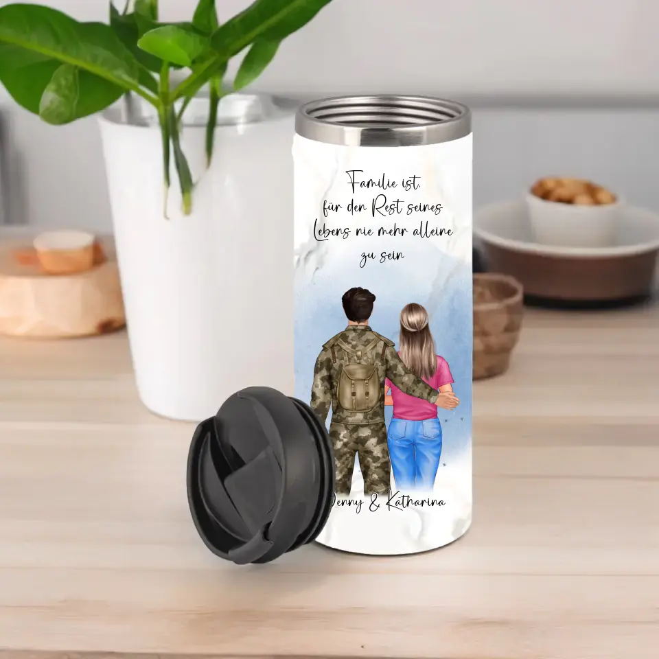 Soldat/in & Frau + 1-2 Kinder Tasse / Thermobecher