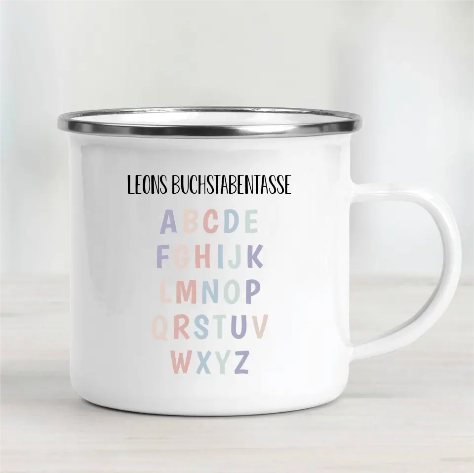 Buchstabentasse - Emaille