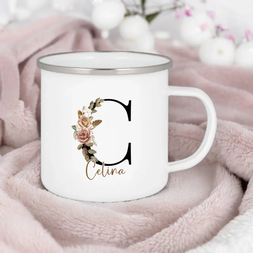 Buchstabe + Name Emaille