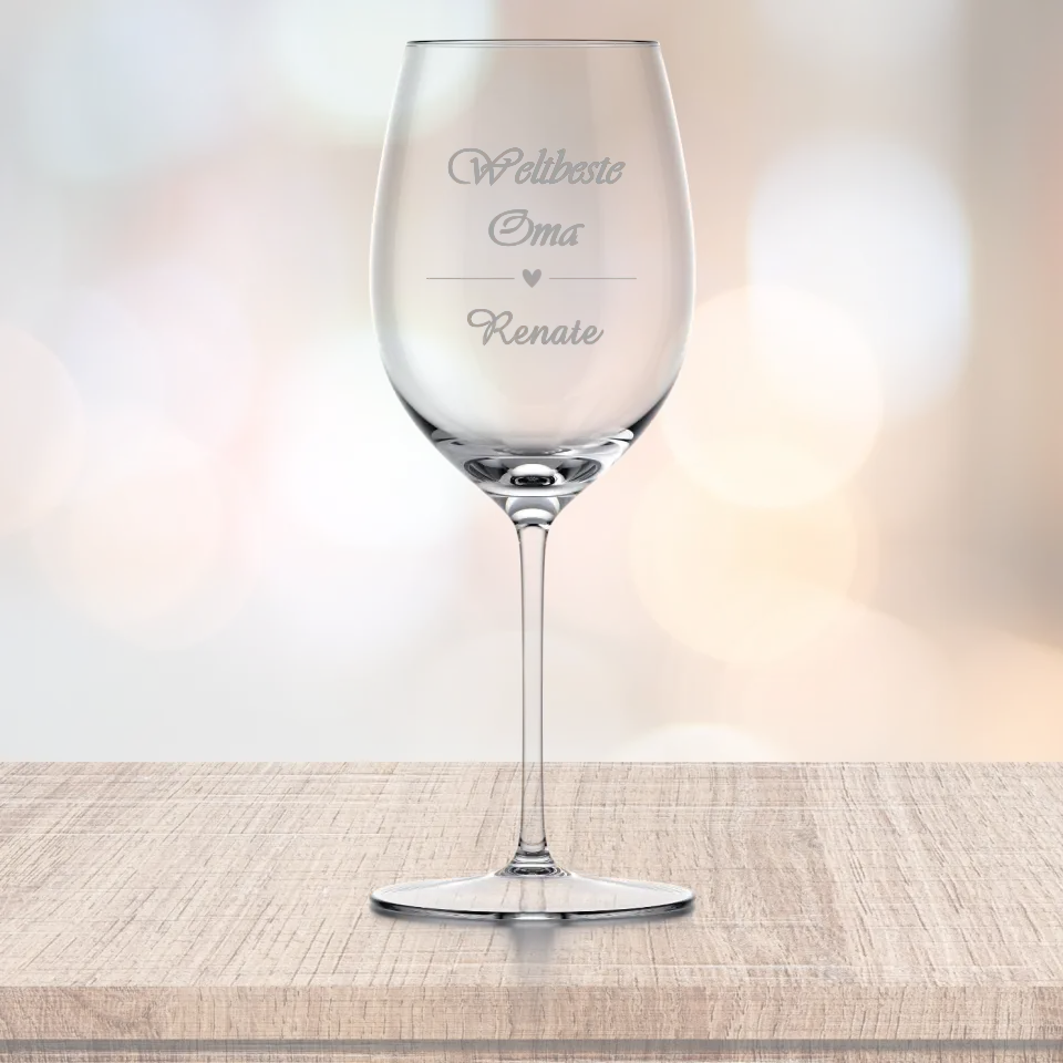 Die Weltbeste Oma: Ein Weinglas voller Liebe mit Ihrem Namen