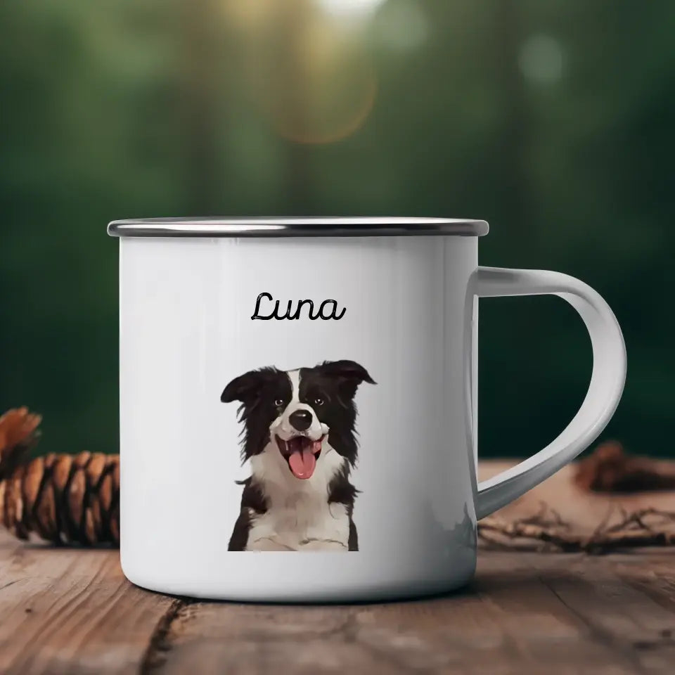 Personalisierte Cartoon Haustier Emaille