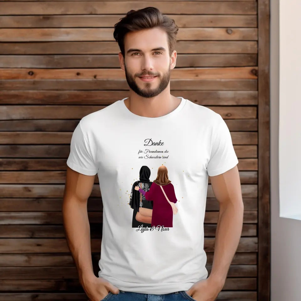 Muslim Freundinnen T-Shirt (Haare & Hijab)