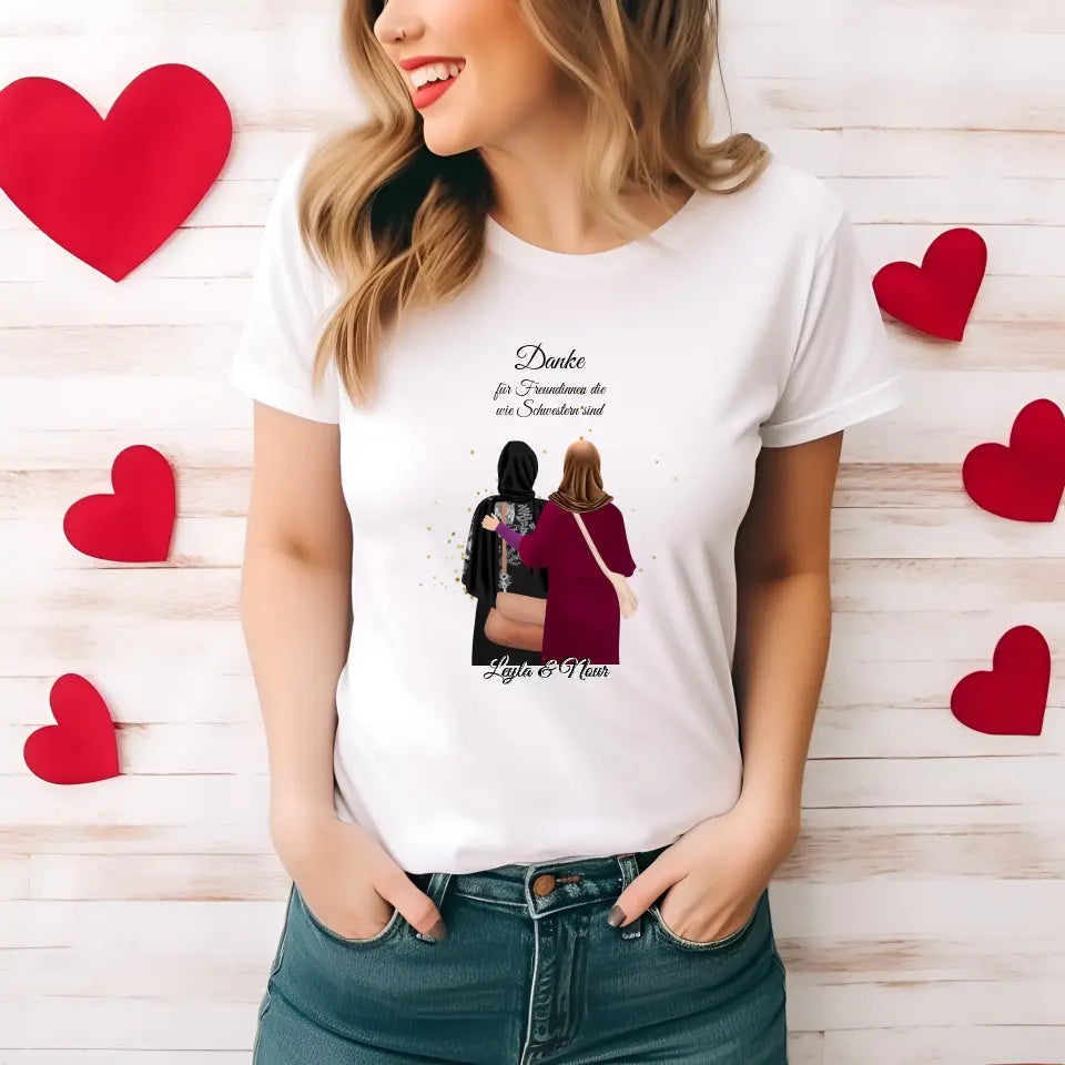 Muslim Freundinnen T-Shirt (Haare & Hijab)