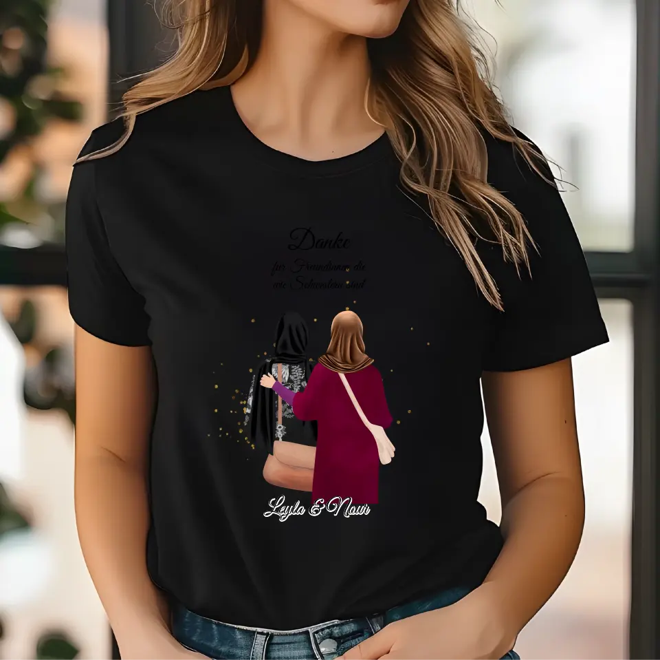 Muslim Freundinnen T-Shirt (Haare & Hijab)