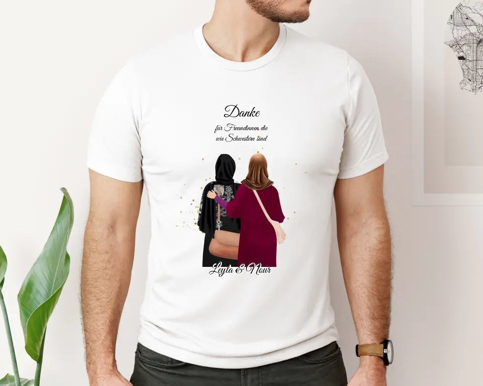 Muslim Freundinnen T-Shirt (Haare & Hijab)