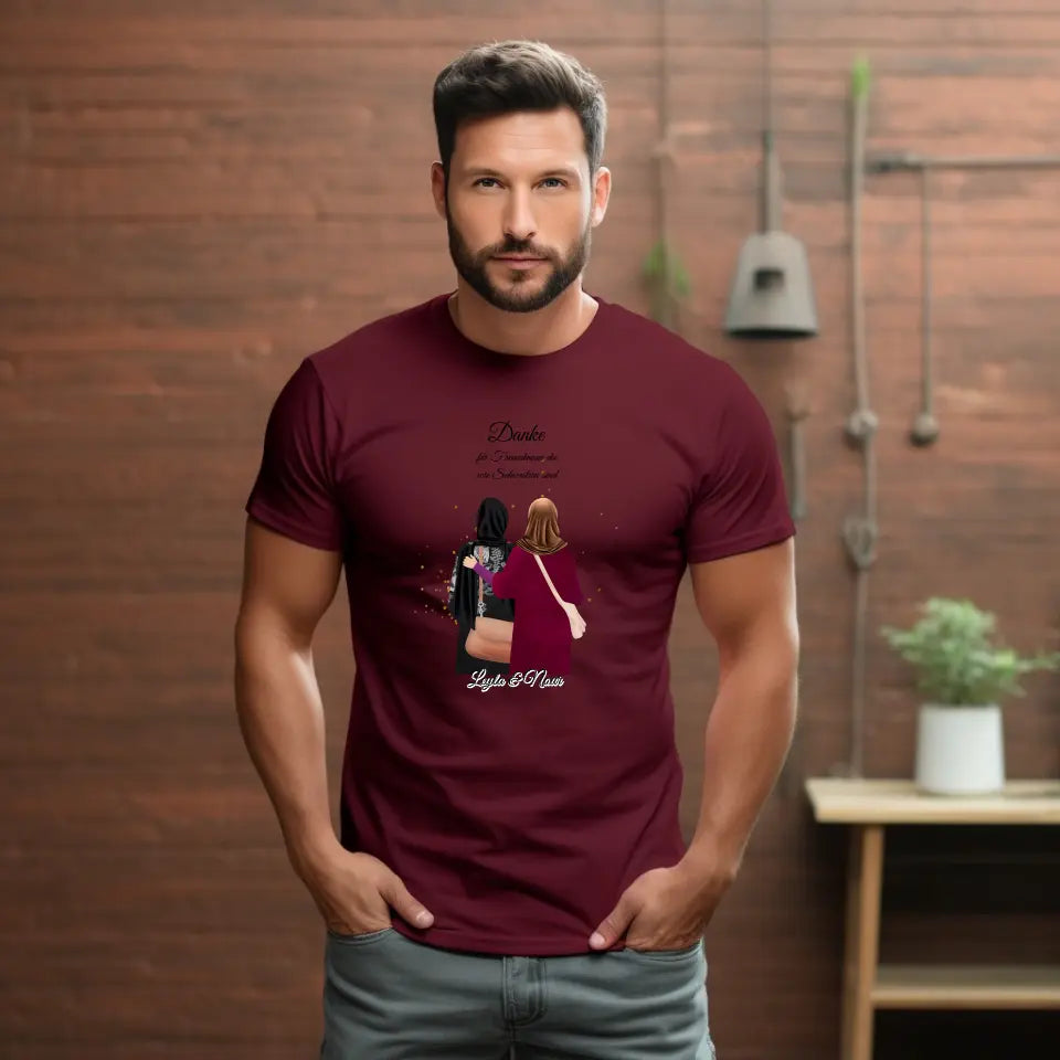 Muslim Freundinnen T-Shirt (Haare & Hijab)