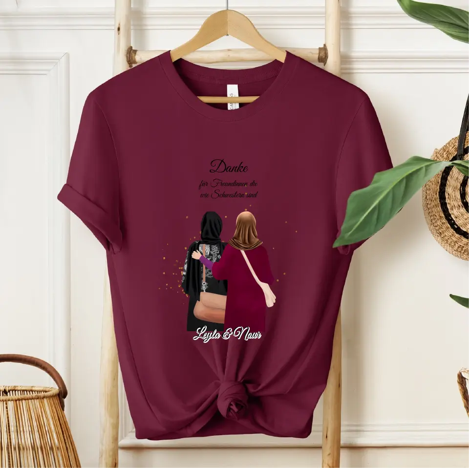 Muslim Freundinnen T-Shirt (Haare & Hijab)
