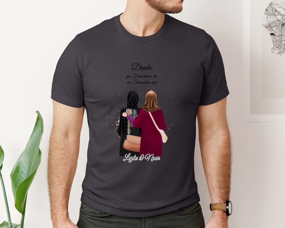 Muslim Freundinnen T-Shirt (Haare & Hijab)
