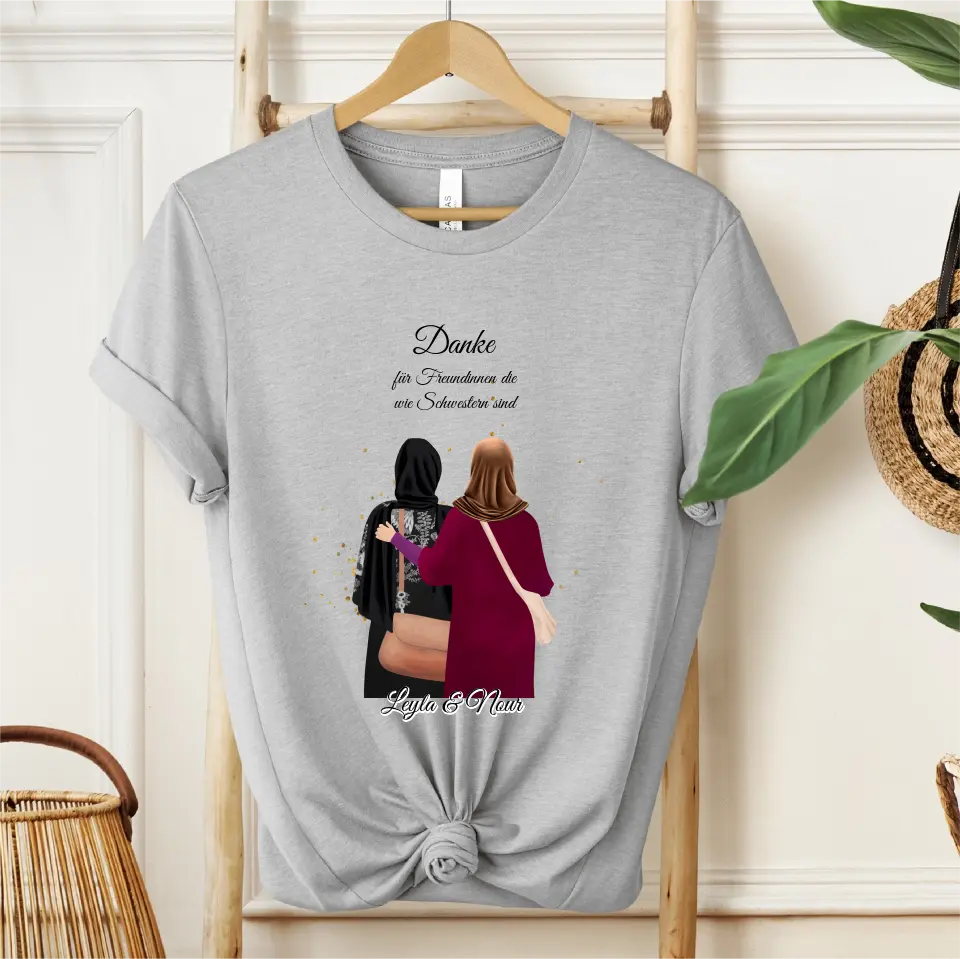 Muslim Freundinnen T-Shirt (Haare & Hijab)