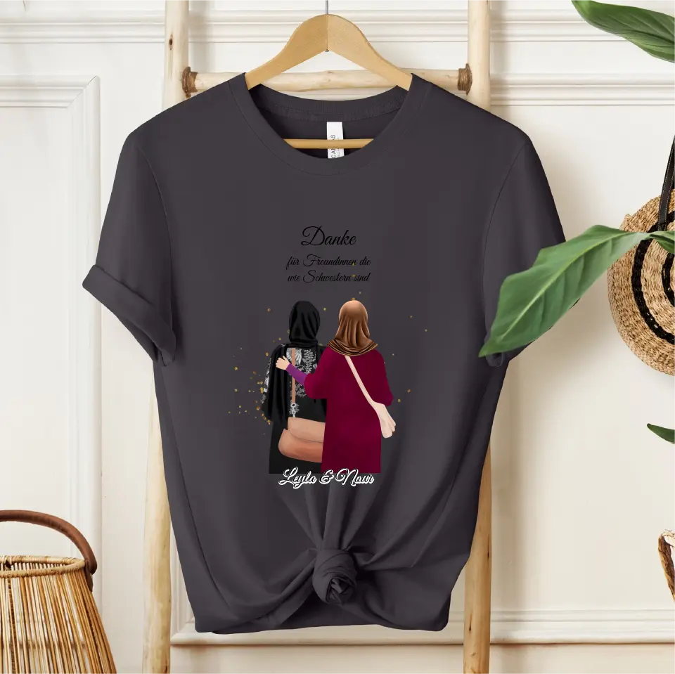Muslim Freundinnen T-Shirt (Haare & Hijab)