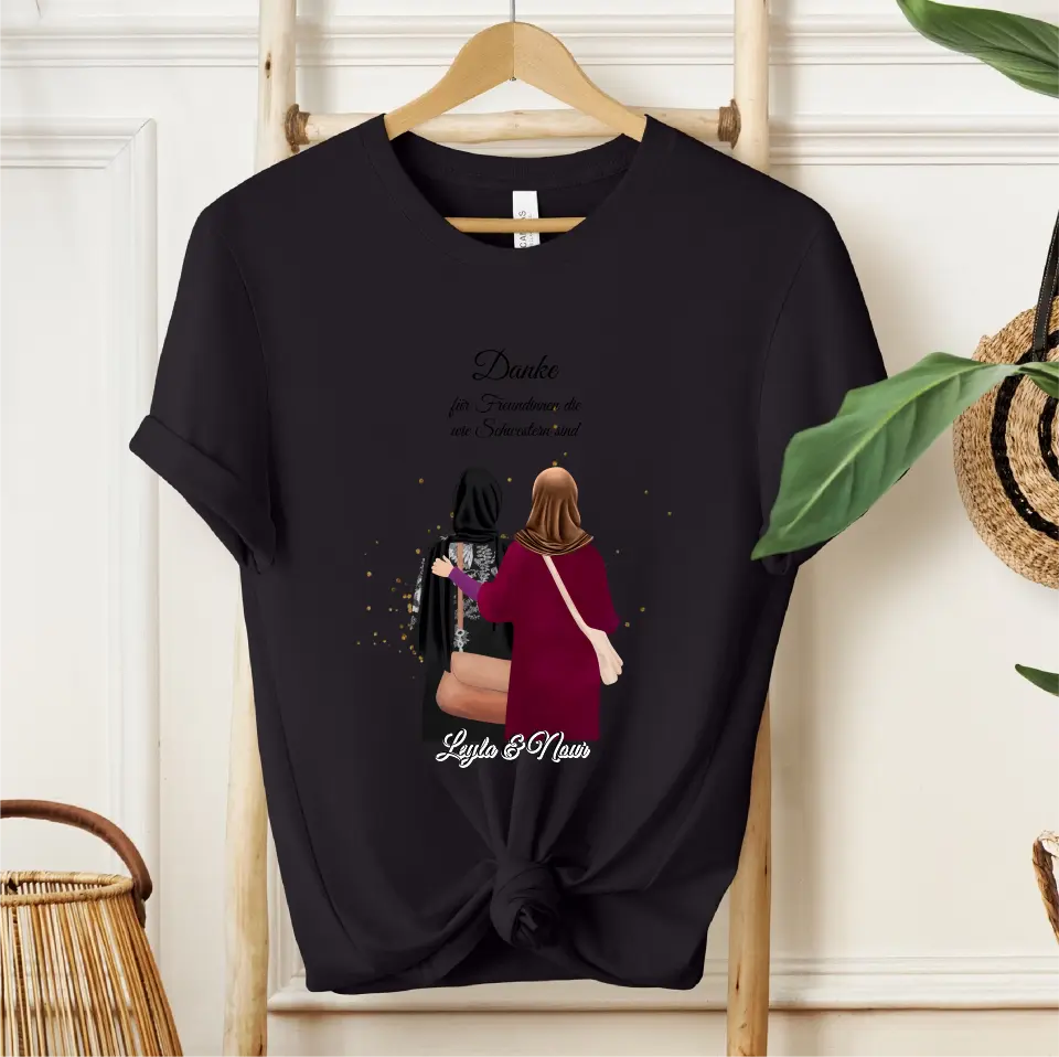 Muslim Freundinnen T-Shirt (Haare & Hijab)
